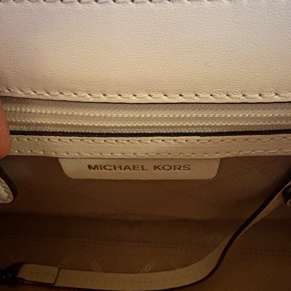 Michael Kors Whitney Medium Neon Checkerboard Logo Satchel Crossbody White/Pink - Picture 12 of 14